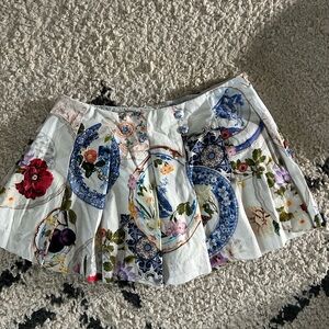 Maeve printed pleated skort